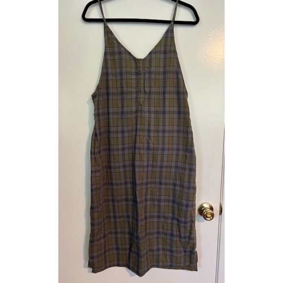 Hurley Dresses & Skirts - Hurley Cotton Midi Dress L Plaid Grunge Emo